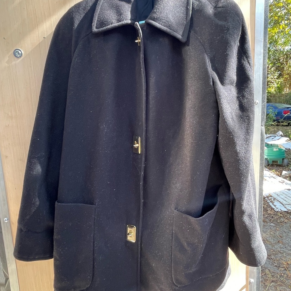 Vintage J.G.HOOK BLACK WOOL COAT - WOMEN'S Made In USA